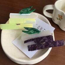 1pc2025 New Personalized Fashion Leisure Creative Food Pastoral Style Fresh Fruit Series Creative Acetic Acid Stitching Grab Sugar Cane Fruit Acetic Acid Grab Exquisite Virgin Fruit Small Tomato Creative Niche Wheat Spike Grain Spike Hair Grab Suitable For Daily Use Home School Seaside Vacation Work Commuting Party Festival Birthday Gift Back-To-School Season Versatile Going Out