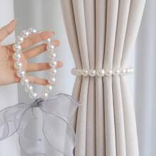 1 件/2 件装饰性窗帘系带，带仿珍珠蝴蝶结，DIY 窗帘系带夹，适用于客厅、办公室家居装饰