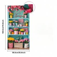 1pc "Hello Spring" Floral Doorway Banner - 70x35 Inch Vibrant Polyester, Easter And Spring Decor, With Colorful Floral Shop Background, Durable And Bright, Suitable For Porch, Garden, Seasonal Home Wall Photo Booth Outdoor Hanging Decor, Sunflower Decor