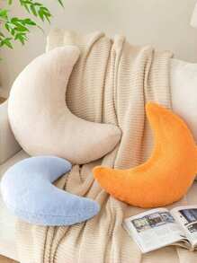 月亮抱枕，装饰抱枕，柔软仿兔毛，适用于床、沙发，月亮形状，毛绒地垫，房间装饰枕，适用于沙发、卧室、客厅，送给家人和朋友的礼物 - 藍色 - 查看 4