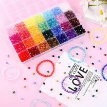 840 chiếc/1400 chiếc hạt pha lê - cắt cạnh, 28 màu, hạt pha lê acrylic thon đôi 6mm dùng làm vòng cổ, vòng tay, bông tai - Trang sức làm đồ thủ công và tự làm - Nhiều màu - Xem 7
