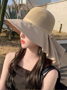 1pc Women Summer Hat, Outdoor Travel Sun Hat, Mesh Breathable Sunhat, Suitable For Summer Sun Protection - Bucket Hat - View 16