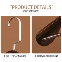 Umerașe din lemn pentru haine, umerase pentru costume cu bretele late, umerase pentru haine pentru dormitor de hotel, umerase din lemn fără marcaj pentru uz casnic, cadou grozav pentru familii - Multicolor - Vizualizare 6