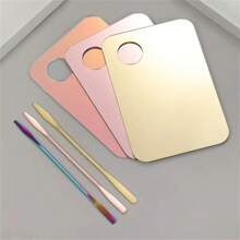 Acrylic Foundation Palette, Professional Makeup Artist Use Nail Polish Palette, Colorful Stainless Steel Sticks