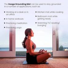 Hooga Grounding Mat For Sleep, Energy & Pain Relief – 24" X 16" Conductive Carbon Pad With 15ft Grounding Cord – Indoor Earth Connection For Inflammation & Recovery - 24x16 (2 Pk) - View 8