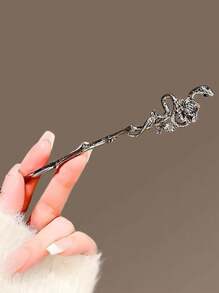 新款蛇形猫眼蝴蝶发夹，现代简约风格，高端大气上档次。后脑勺发夹，适合女士发饰、发饰、发髻、发髻制作器、发髻发片、发夹、学校用品等。 - 銀色 - 查看 2