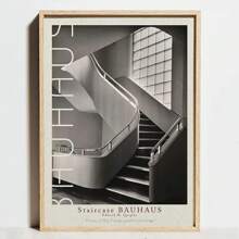 1pc Unframed Modern Geometric Bauhaus Exhibition Poster, Bauhaus Movement Prints, Minimalist Abstract Wall Art Canvas, Suitable For Modern Home Decor, Framed Wall Art - Multicolor - View 51