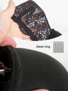 Sujetador con aros Push Up sexy para mujer, sujetador de encaje de unicolor, top corto, sujetador con recogido, brasier, lencería, ropa interior femenina sin espalda