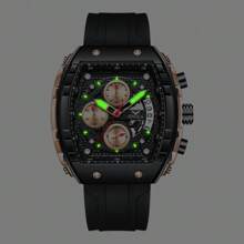 ON6853, Men's Quartz Watch, Fashionable Sports Design, Multifunctional Chronograph, Night Light Waterproof, Suitable For Outdoor Sports And Daily Activities, Men's Gift