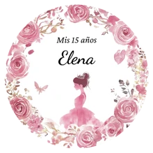 Customized 15th Birthday Crown Stickers, Personalized XV Years Old Birthday Party Decoration Labels, Crown & Butterfly Stickers