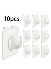 4/10/20/30pcs, Acrylic Transparent Hooks, Self-Adhesive Hooks, Traceless Adhesive Hooks, For Hanging Clothes, Towels, Keys, Sundries, For Use In Kitchens, Bedrooms, Bathrooms, Living Rooms