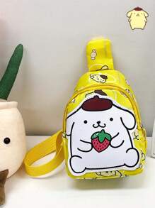 Sanrio 1pc Pochacco Lightweight Adjustable Strap Crossbody Bag, Comfortable Soft Texture Durable Cute Cartoon Children Shoulder Bag, For Daily Outings & Gifts, Sanrio Licensed