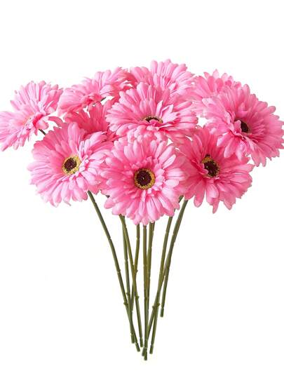 Set de 6/12 piezas de flores africanas de margarita artificiales, flores de margarita africana de seda artificial, flores de gerbera artificiales, girasoles artificiales a granel, ramos de flores falsas para boda, ramos nupciales, fiesta, decoración del hogar, cocina, otoño y decoración de otoño