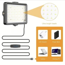 1 Pack 6 Inch Fill Light With Two Sections Telescoping Tripod Stand, Camera Photo LED Video Panel Fill LampLight, Lighting For Live Stream Photo Studio Makeup Meeting Selfie Photography - Silver - View 8