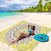 1 Stück Mandala Muster Oversized Stranddecke, leicht und strapazierfähig, Große Größe geeignet für Erwachsene Strandreisen, Camping, Wandern, Picknick