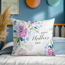 1 件 17.7"X17.7" (45x45cm) [单面印刷] 母亲节母亲节快乐文字和图形印花涤纶枕套，适合家居装饰、沙发、床、汽车，适合日常使用，极简主义风格，仅包括枕套，无枕芯
