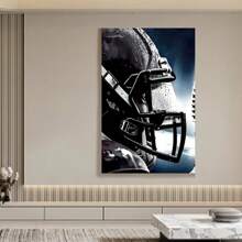 Framed American Football Sport Canvas Wall Art, American Football Art Prints, Rugby Art Poster, Black White Gym Artwork Prints For Bedroom Man Cave Boy's Bedroom Decor, Creative Home Decoration, High Quality Decorative Posters, Dormitory, Gym, Bar, Cafe, Arcade, Room Living Room Wall Decoration Painting, Perfect Gift.
