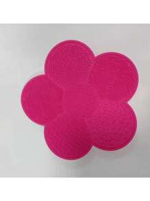 1 szt. Silikonowa podkładka matowa z wzorem kwiatu jabłka z przyssawką, silikonowa podkładka matowa narzędzie kosmetyczne, mata do czyszczenia pędzli do makijażu