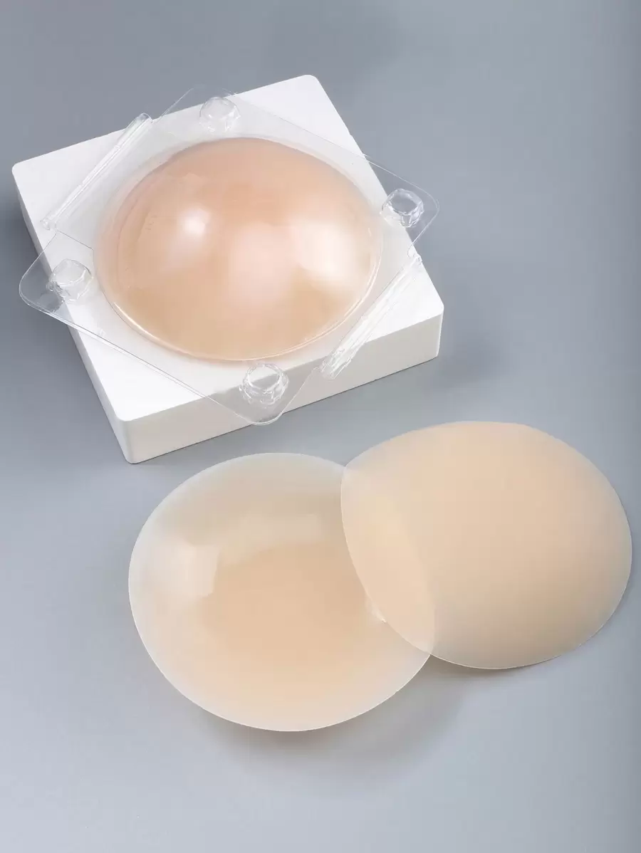 2 Packs Of 4pcs Silicone Invisible Liquid Adhesive Nipple Covers, Reusable Strapless Bra Pasties, Seamless Bra Petals For Women - Apricot - View 1
