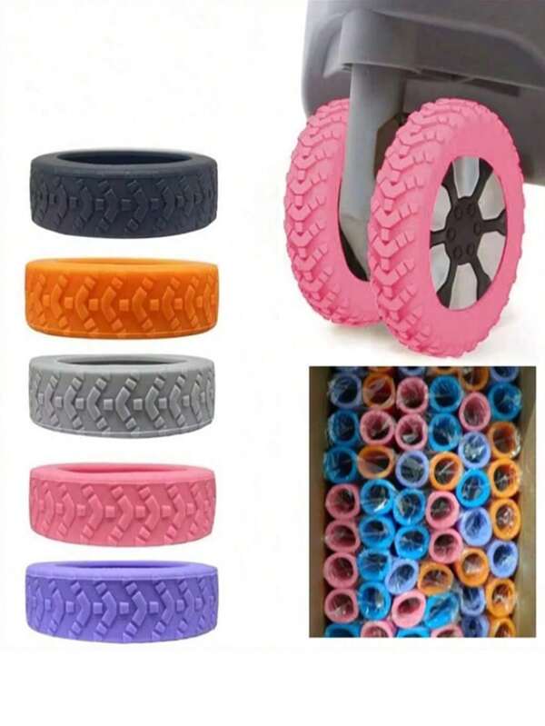 1-16 peças capa de silicone para roda de bagagem, protetor de rodízio de bagagem com redução de ruído e absorção de choque, acessórios de viagem adequados para cadeira de escritório e bolsa com rodinhas (laranja, azul, preto), mala de viagem