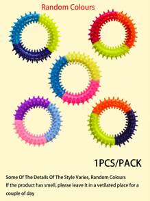 1 Set Purple/Pink/Blue Pet Chew Ring & Soft Flying Disc - Multifunctional Toy For Medium/Large Dogs, Dog Lovers & Moms | Natural TPR Rubber Material, Cleans Teeth, Relieves Itching | Indoor/Outdoor Play, Beach Fetch Pet Supplies | Valentine's Day Gift - Multicolor - View 9