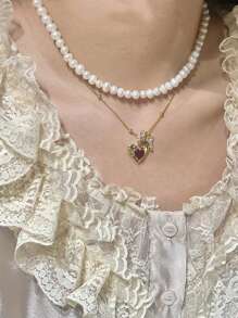 1 pièce Collier avec pendentif personnalisé minimaliste en zircone cubique en forme de cœur et lettre initiale en or, collier avec lettre personnalisable simple. Pendentif avec initiale en acier inoxydable personnalisé. Un cadeau idéal pour la petite amie, la mère, la famille, l'amie, la fille pour l'anniversaire, la Saint-Valentin, la Fête des mères, la remise des diplômes, le port quotidien, le mariage, la fête.