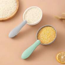 多功能猫/狗爱好者礼物和狗/猫妈妈喜欢宠物食品容器勺带扣柄，适用于猫爱好者和猫妈妈喜欢，狗爱好者和狗妈妈喜欢，以及小动物的干粮，易于清洁，适用于厨房谷物、大米和面粉量勺 - 彩色 - 查看 2