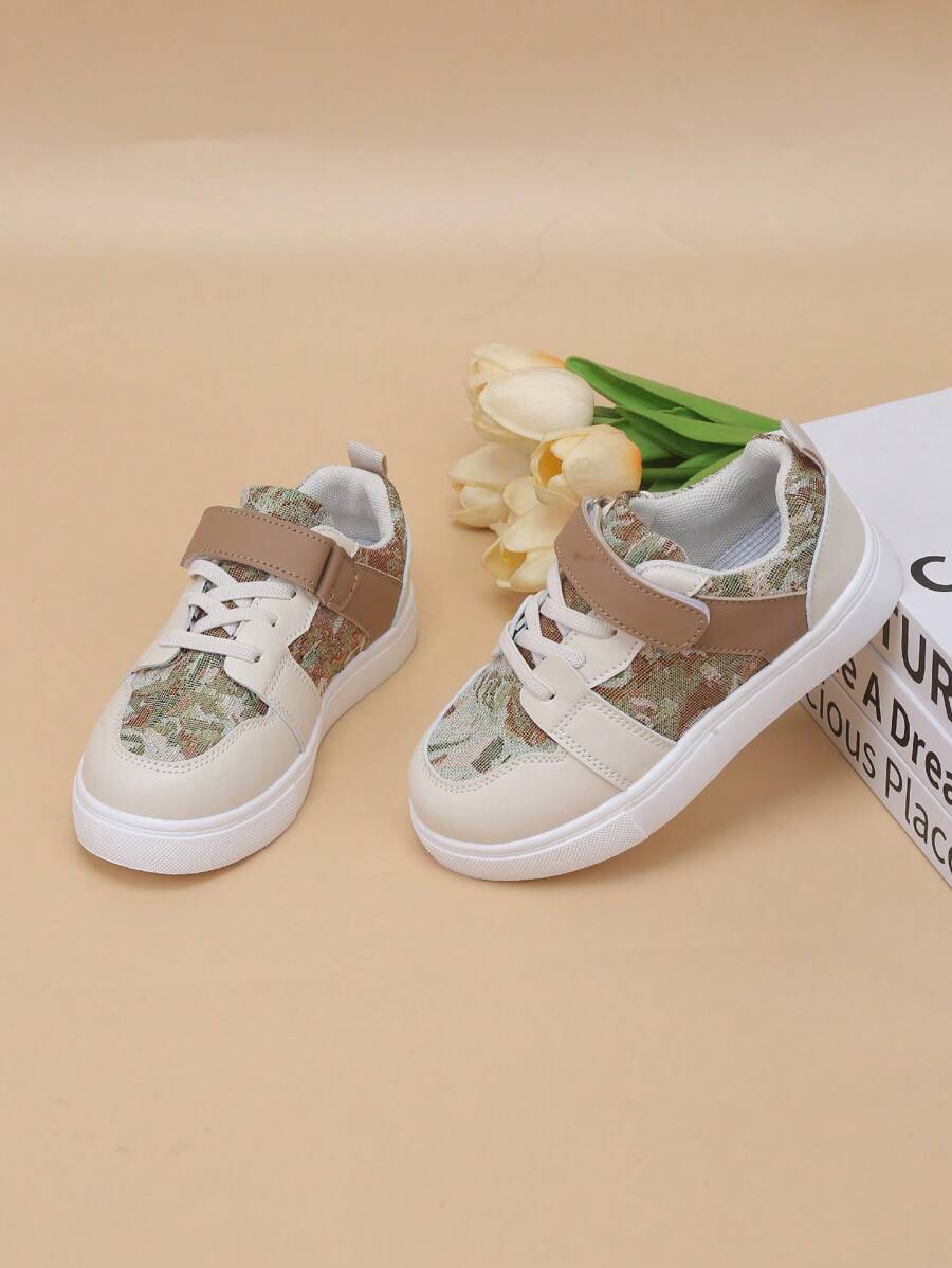 儿童时尚低帮帆布运动鞋，春秋季儿童运动鞋 - 卡其色 - 查看 1