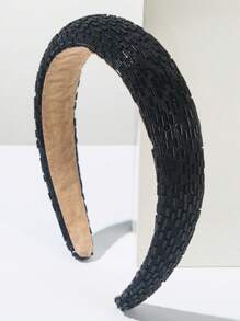 1 pieza Diadema con cuentas de estilo coreano, de nueva y multicolor, con diseño de frente alta y versátil, accesorio de cabello hecho a mano con tubo de cristal, elegante y creativo para uso diario