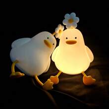 Lámpara de noche con forma de flor y pato que combina practicidad y estética, con una luz recargable que se puede usar como regalo de cumpleaños, decoración de fiesta, adorno diario, etc.