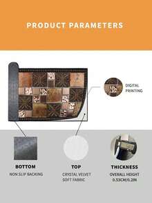 1 pieza Alfombra resistente al deslizamiento con 'Patrones diferentes en la celosía de piedra', lavable a máquina, alfombra para entrada, sala de estar, dormitorio, cuarto de niños, patio exterior, jardín, decoración del hogar, decoración de la habitación, alfombra de área, tapiz