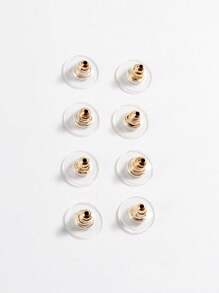 Approx. 100pcs/Pack Jewelry Earring Base Accessories DIY Earring Plugs - Silver - View 3