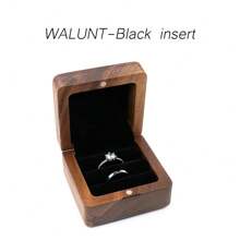 1 Pc Custom Wooden Wedding Ceremony Ring Box, Personalized Engraved Engagement Ring Box, Walnut/Oak Ring Box, 5.5cm Square Ring Bearer, Anniversary Gift, Proposal Ring Box Holder Back To School,Delicate Romance - Multicolor - View 14