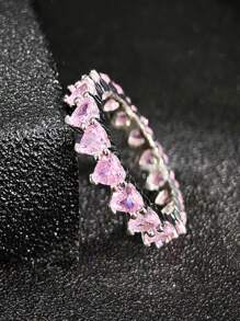 MOONSO 优雅百搭心形光滑女士戒指，时尚，适合约会、购物、派对，高品质节日礼物，R4578