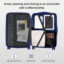 Lightweight Multifunctional Travel Suitcase With 360° Spinner Wheels, 4 Pieces, 12/20/24/28 Inch, Durable Hard Shell, Corner Protection - Biru - View 4