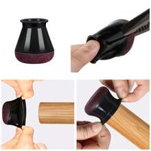 12/24PCS Round Chair Leg Floor Protectors, Thickened Felt Bottom, Anti Slip Reusable Chair Leg Covers,Furniture Sliders, Scratch Free, Noise Free, Suitable For Various Furniture Legs And Flooring(Black)