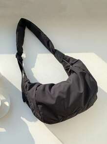 Minimalist Fashion Dumpling Shaped Tote Bag, Versatile Wide Strap Large Capacity, Suitable For Daily Commute And School, New Vintage Durable Women Shoulder Bag