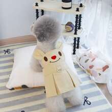 25 Embroidered Bear Dress, Princess Costume, Pet Clothes, Dog/Cat Dress, Animal Outfit, Bestselling Angel Wings Dress, Bestselling Denim Dress - Khaki - View 11