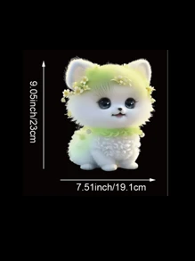 1pc Cat Pattern Heat Transfer Sticker For T-Shirt, Bag, Pillow, Apparel DIY Applique Decor - Green - View 7