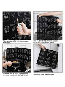 1/2 Pcs Heat Resistant Kitchen Anti-Oil Splash Guard, For Cooking And Frying, Kitchen Cookware Accessories, DIY Kitchen Upgrade Stickers & Baffles, Home Decor Kitchen Accessories, Halloween & Christmas Decor, Cozy Fall& Winter Styles