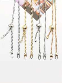 1 Bag With Shoulder Strap, Simple Style, Thin Chain, Diagonal Span, Zinc Alloy Material, DIY Accessory, Adjustable And Retractable Bag Chain, Mobile Phone Hanging Rope Chain, Bag Chain, Mobile Phone Hanging Rope Chain, Women's Shoulder Strap - Multicolor - View 5