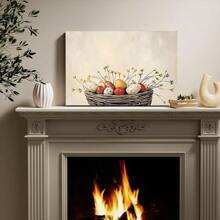 1pc Framed Canvas Poster, Easter Eggs Wall Art Canvas Paintings, Ideal Gift For Bedroom Living Room Corridor, Wall Art, Room Decoration - 彩色 - 查看 2