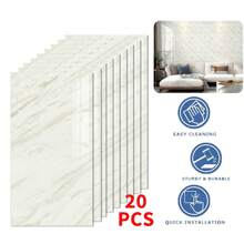 20PCS Self-Adhesive Black Marble PVC Cladding Wall Panels For Kitchen Bathroom Carnival Home Sticker - Albaricoque - Ver 3