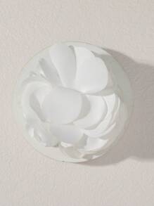 1 件纯色波西米亚涤纶（涤纶）发夹，手工布艺花朵设计，适合日常发型、花朵装饰，二合一发夹和胸针