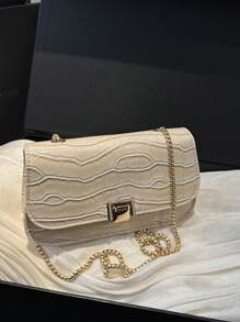 Modische, vielseitige Umhängetasche mit Klappe und Kette für den Stadtverkehr