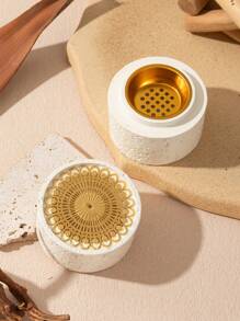 1pc Resin Round Incense Burner, Minimalist & Modern Style, Suitable For Aromatic Incense, Home Decor, Room Decoration, Party & Holiday Decoration Gifts Birthday Graduation