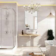**22"X30" Brushed Nickel Frame Bathroom Mirror - Rectangular Wall Mirror With Rounded Corners, Tempered Glass, Shatter-Resistant, Rust-Proof - Suitable For Horizontal Or Vertical Hanging - Silver** Home Bathroom Decor