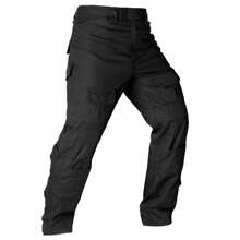Men's Tactical Pants, Ripstop Camo Cargo Pants, Multi-Pocket Casual Work Pants - Black - View 1