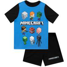 Pyjamas | Minecraft Boys' Gaming Pyjama Set | Kids' PJs - Black - View 1