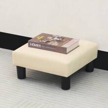 Modern Small Ottoman - 15'' Upholstered Footstool And Compact Foot Rest For Elevated Comfort